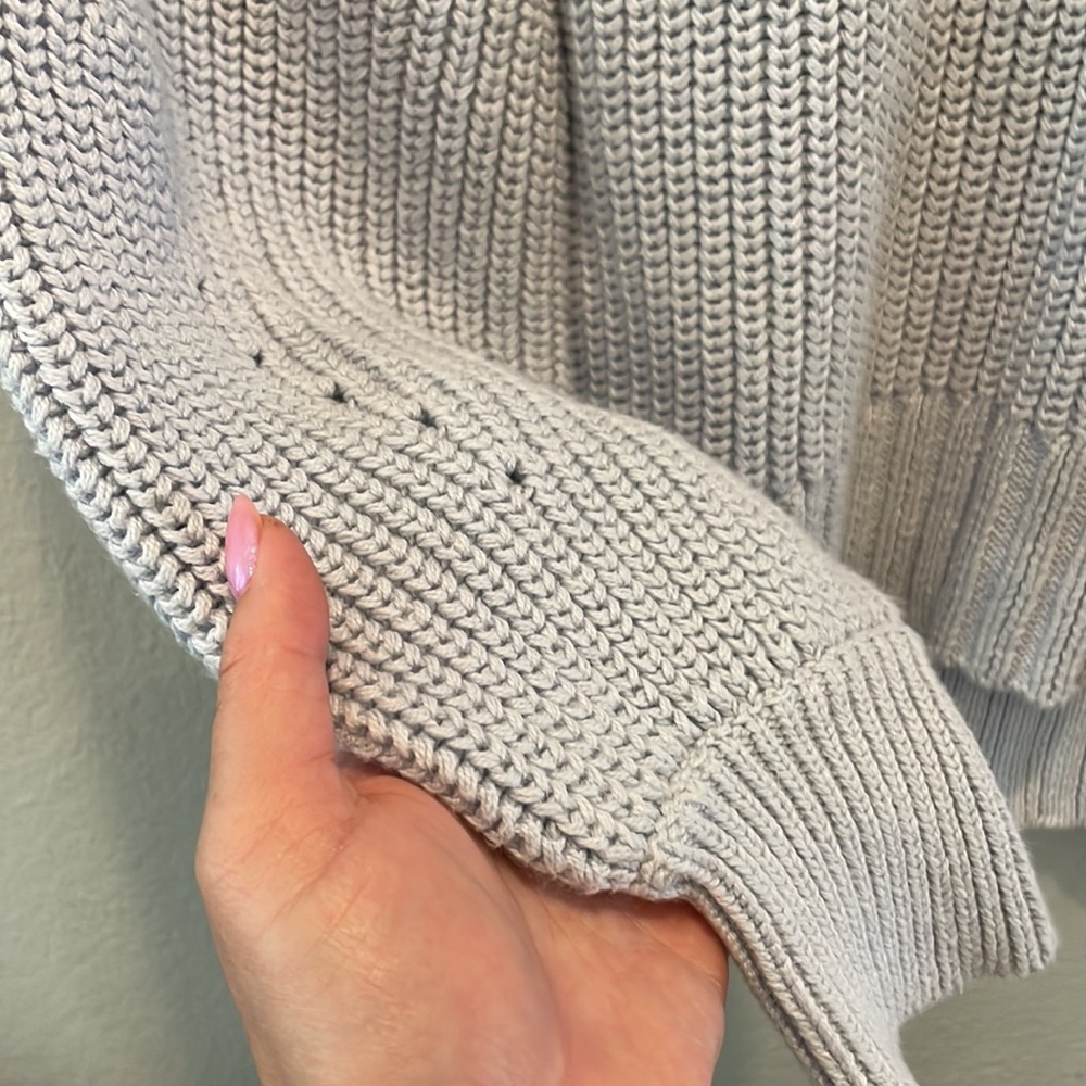 J. Crew Pointelle Crewneck Cropped 100% Cotton Sweater Women's XS Lavender Color - Picture 4 of 5